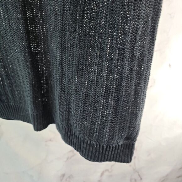 Talbots Sweater Vest Womens Large P Black Open Knit Lightweight Cover Up Capsule - Picture 4 of 10